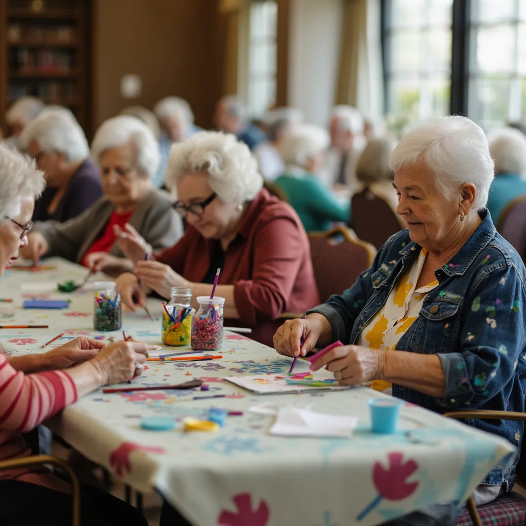 Skupina seniorů při aktivizační činnosti
