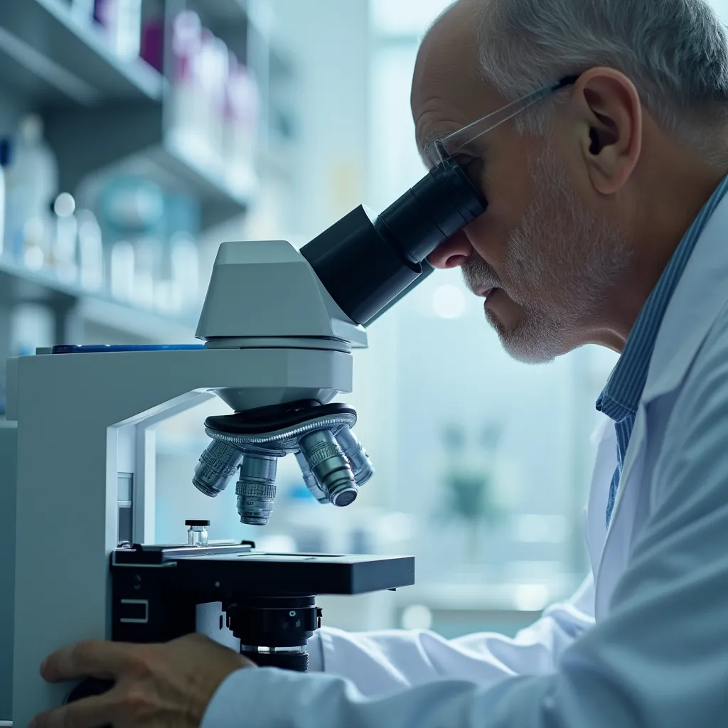 Vědec pracující v laboratoři gerontologického výzkumu